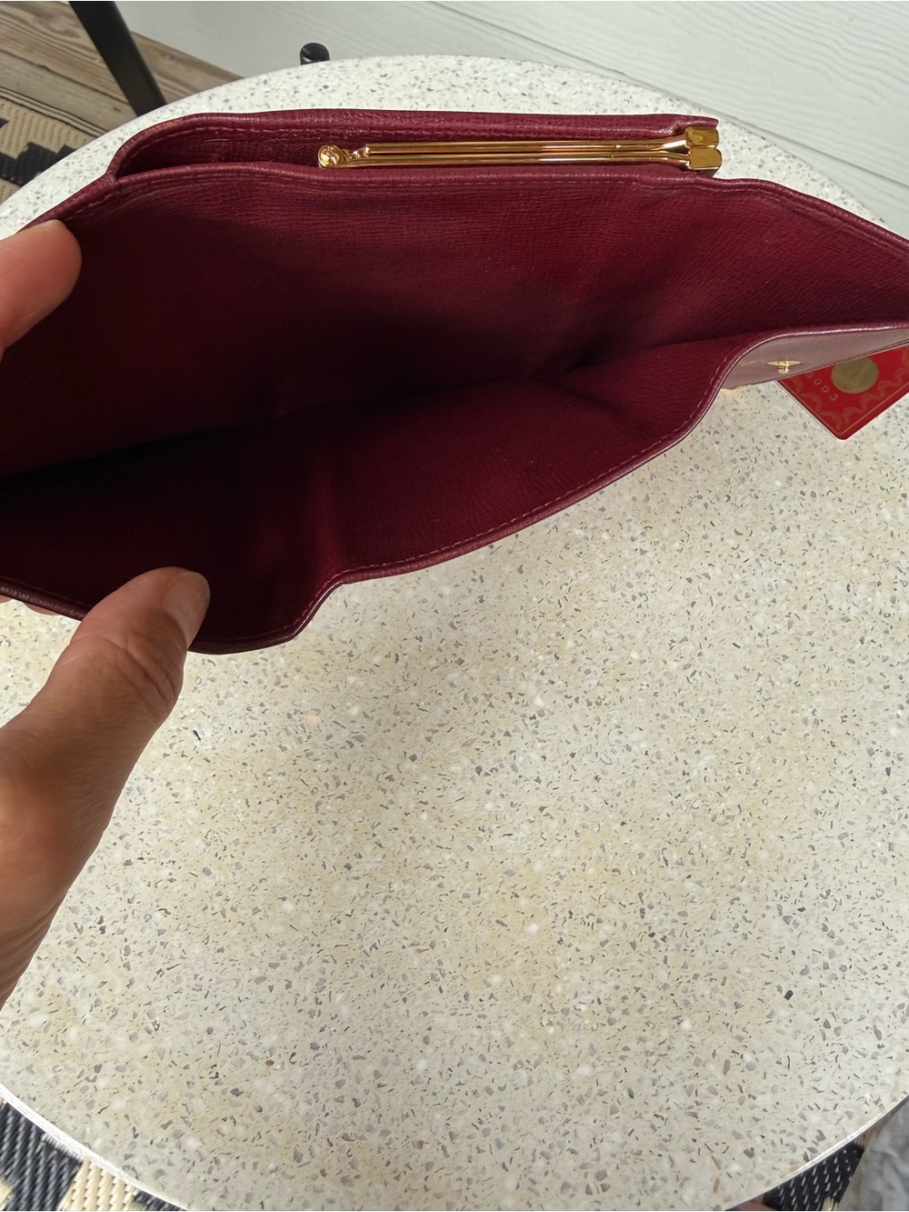 Vintage Cartier Must de Cartier Bordeaux Trifold Kiss-Lock Wallet - Picture 5 of 11
